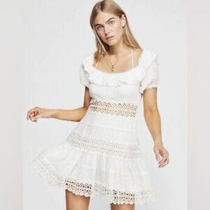 Revolve free people  white crochet dress S